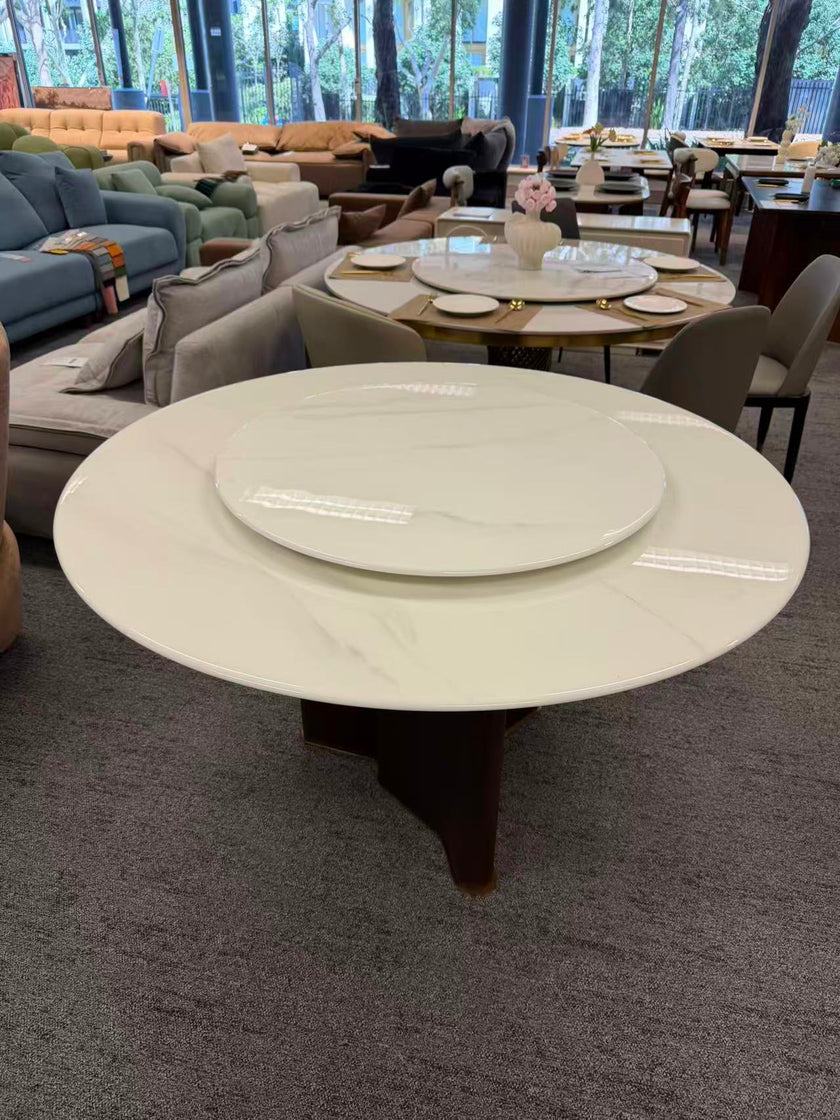 modern round dining table With Lazy Susan