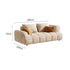 Modular Straight Sofa with Arms in Milk Velvet Fabric