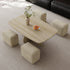 Yellow Travertine Rectangular Coffee Table with Matching Stools