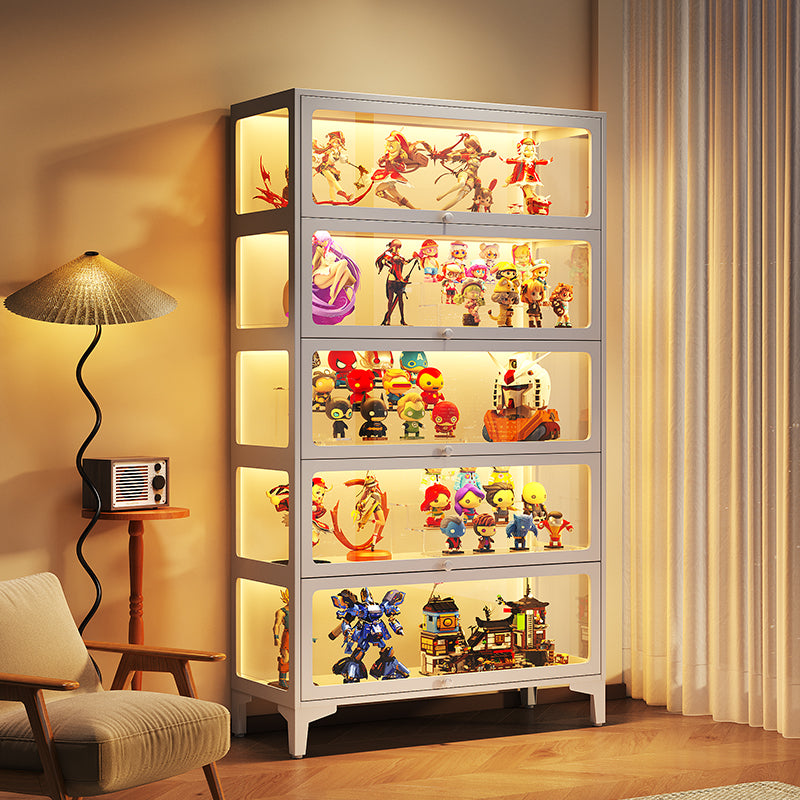 White Steel Frame Multi-Tier Shelving Unit