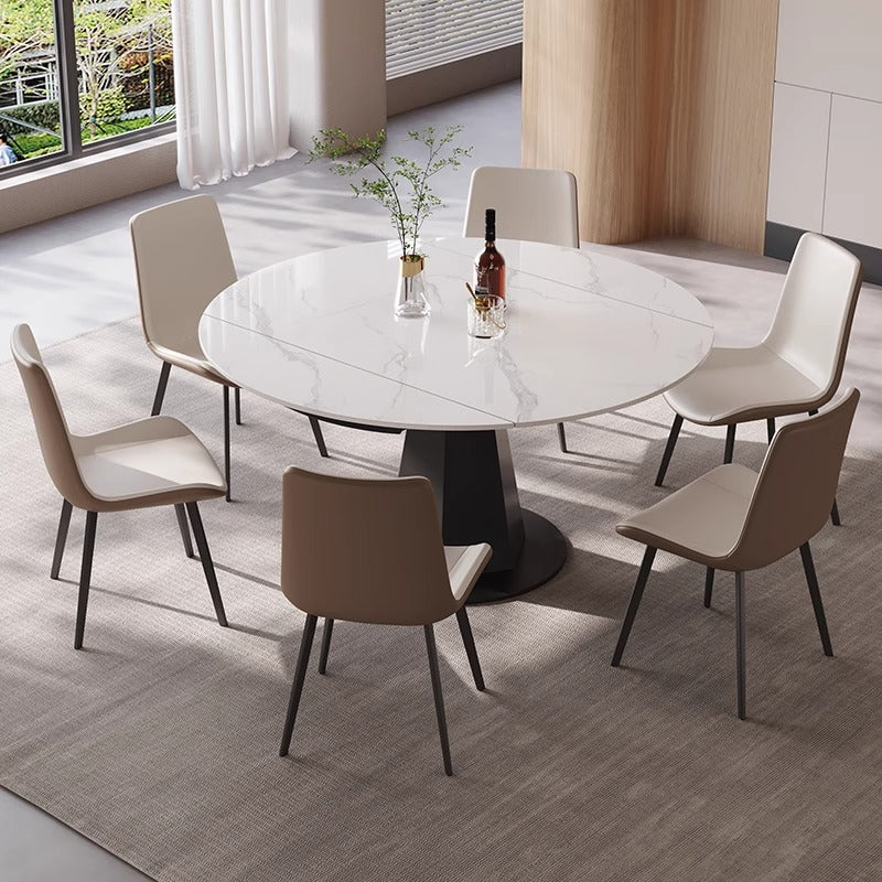 Extendable Sintered Stone Dining Table with Steel Base