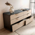Pre Sale Six-Drawer Sideboard with Black Top & Off-White Base