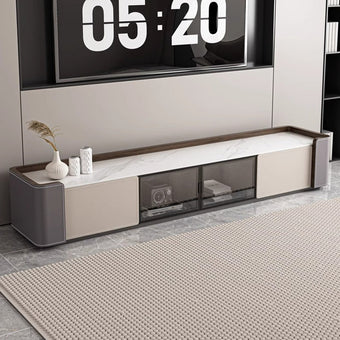 White Gray Color Patchwork/Saddle Leather/Snow Mountain White Rock Board/TV Cabinet