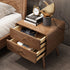 Walnut-Stained Ash Wood Nightstand with Drawer