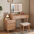 Walnut Finish Solid Wood Dressing Table With Drawers