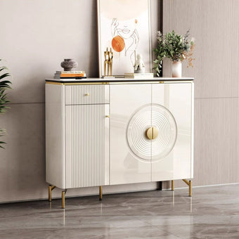 White Rock Panel Shoe Cabinet/Circular Door