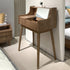 Pre Sale Walnut-Stained Ash Wood Vanity with Flip-Top Mirror and Stool