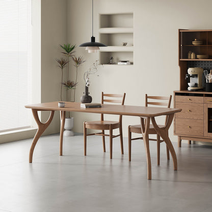 Walnut-stained Dining Table/ Ash Wood /160/180