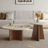 Pre Sale Travertine-Top Nesting Coffee Tables with Walnut-Toned Legs