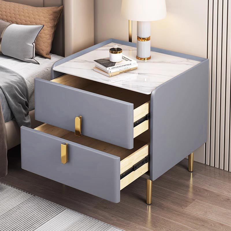 Blue Rock Board Bedside Table/Gray Cabinet