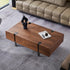 Pre Sale Walnut Grain Coffee Table with Brushed Black Titanium Accents