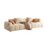 Modular Straight Sofa with Arms in Milk Velvet Fabric