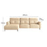 2-3Seater Eco-Leather Chaise Sofa Khaki/Light brown