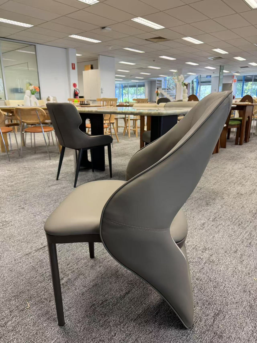 Gray Velvet Angel Wing Tailed Dining Chair