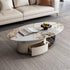 Pandora Marble Coffee Table With Brushed Steel Base/130