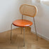 Tan Woven Back Upholstered Dining Chair with Metal Legs