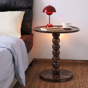 Deep Brown Premium Natural Marble Side Table