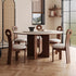 Round Travertine Walnut-colored Dining Table with 135cm Lazy Susan