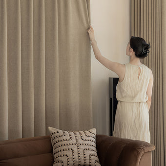 Chenille Jacquard Curtains in Cotton-Linen Blend