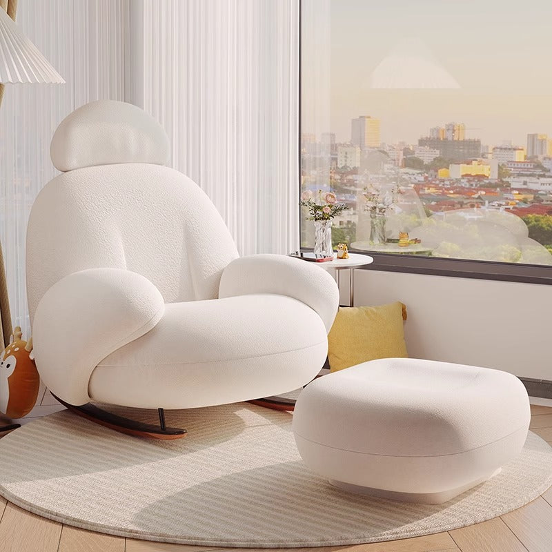 White Lounge Chair/Footrest