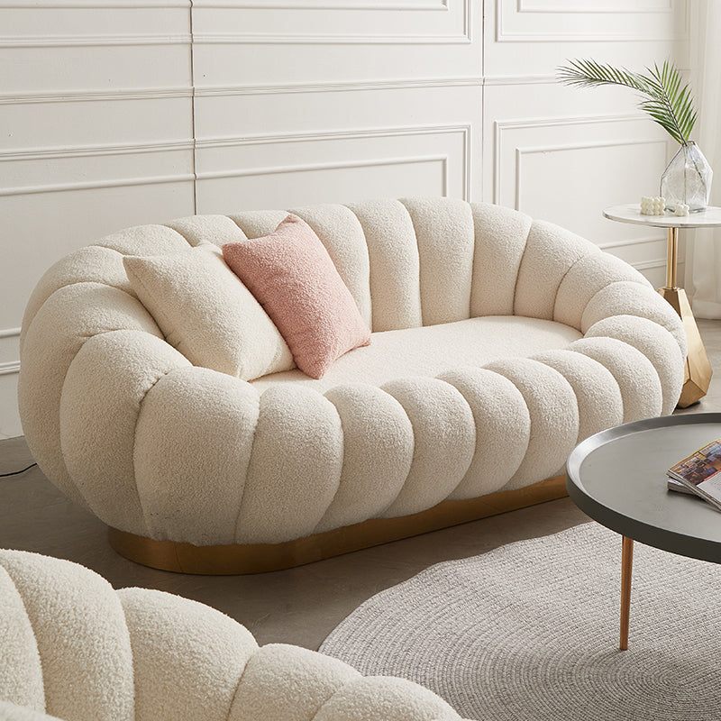 Pumpkin Sherpa Sofa