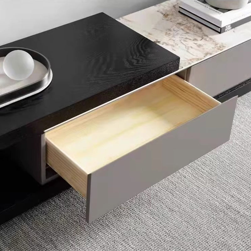 Solid Wood Extendable TV Cabinet with Sintered Stone Top Pandora-Style