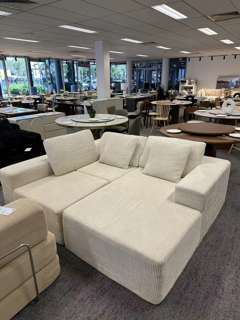 Pre Sale Modular Off-White L-Shaped Chaise Compression Sofa