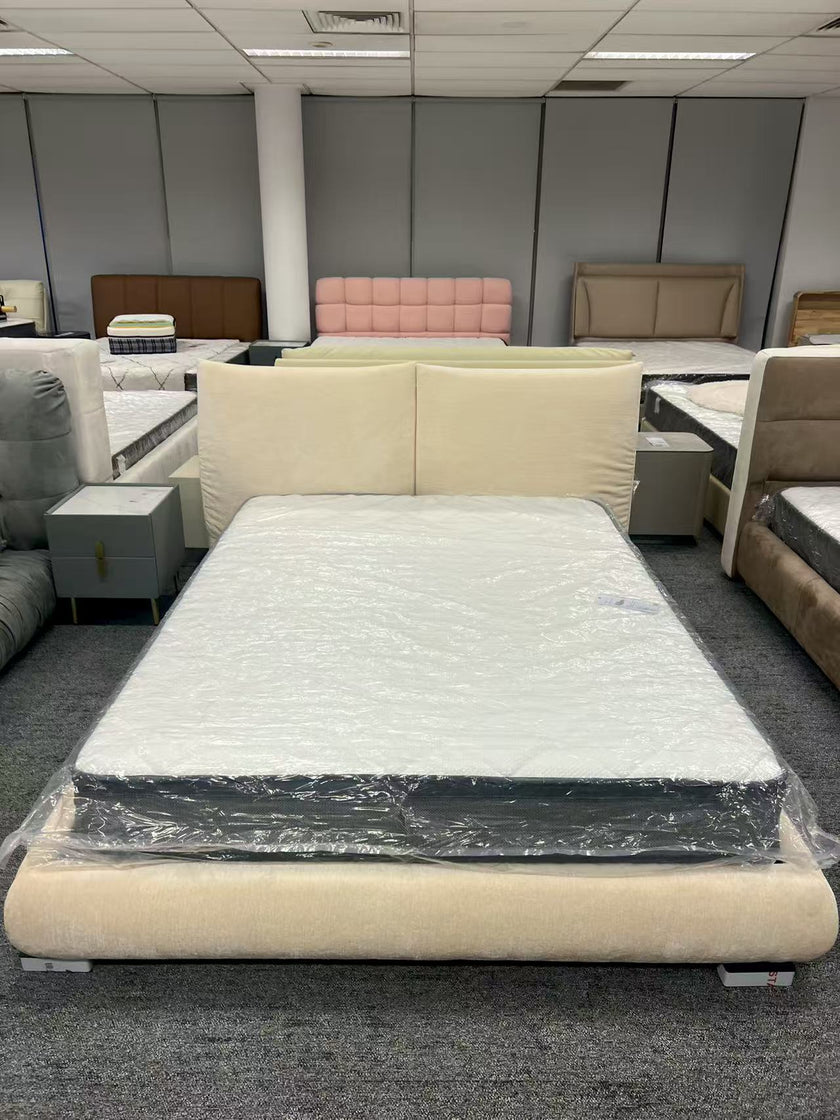 Chenille Solid Wood Petal Bed 153/183