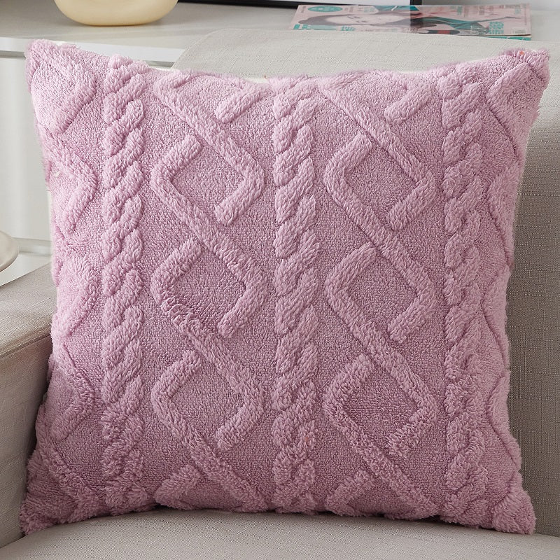 Purple Flannel Square Cushion