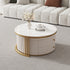 Pre Sale Circular White Rock Panel/Cabinet Golden Iron/Small Coffee Table