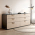 Pre Sale Six-Drawer Sideboard with Black Top & Off-White Base