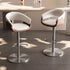 Adjustable Height Bar Stool Faux Leather Stainless Steel Base