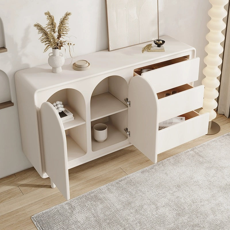 White Matte Solid Wood Sideboard