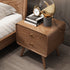 Walnut-Stained Ash Wood Nightstand with Drawer