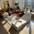 White Snowflake Velvet Triple Folding Modular Sofa