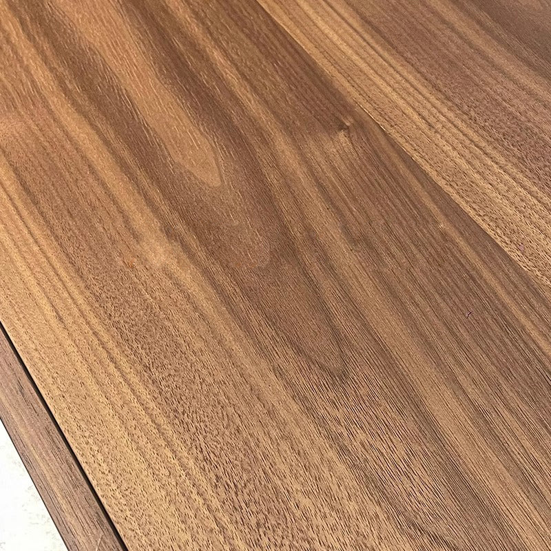 Walnut Grain TV Console with Drawers & Brushed Black Titanium Accents
