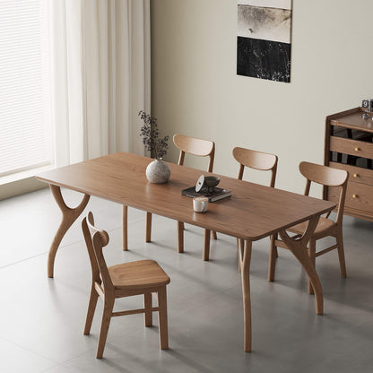 Walnut-stained Dining Table/ Ash Wood /160/180