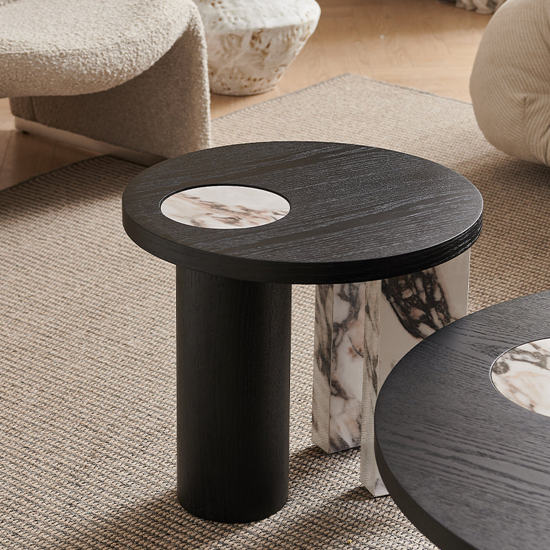 Pre Sale Black Solid Wood Nesting Coffee Tables