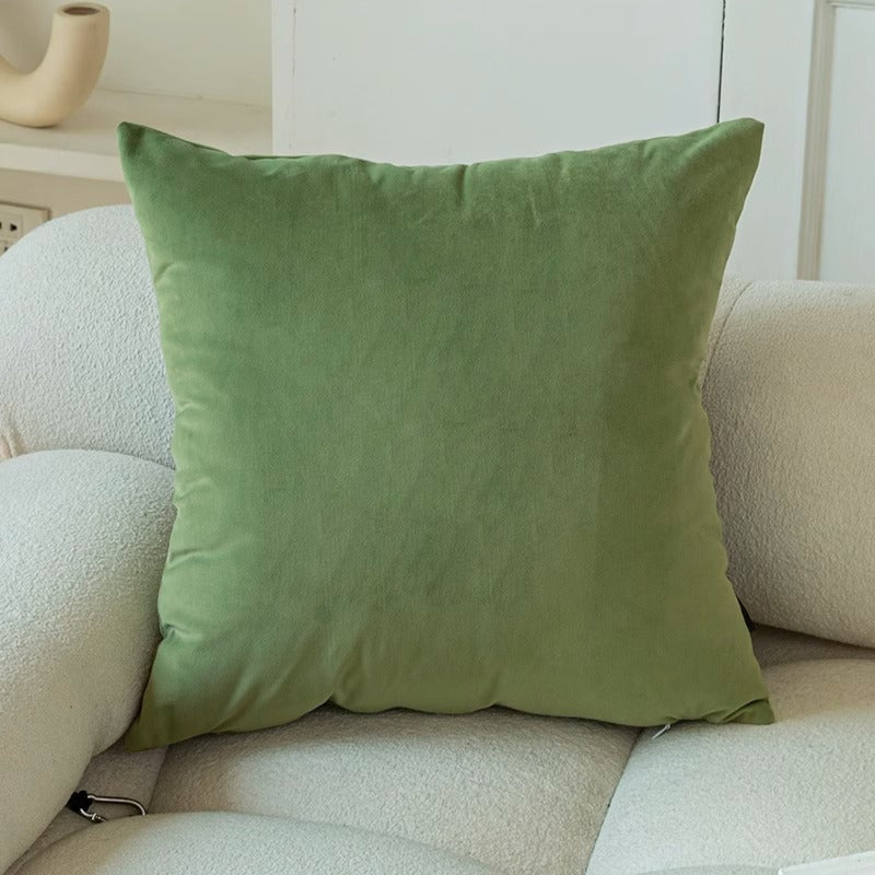 Green/White/Infant Velvet/Square Cushion