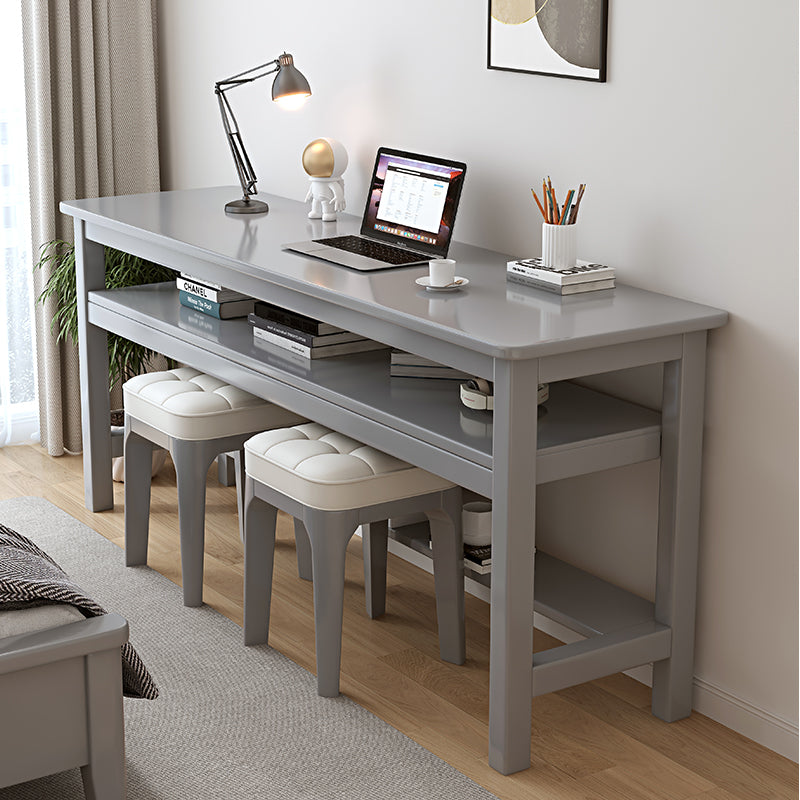 Gray Solid Wood Multi-Layer Desk/1.2M-1.4M