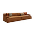 Genuine Leather Straight Sofa with Double Arms (4-Seater)