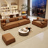 Genuine Leather Straight Sofa with Double Arms (4-Seater)