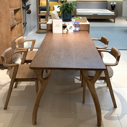 Walnut-stained Dining Table/ Ash Wood /160/180