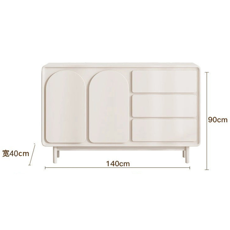 White Matte Solid Wood Sideboard