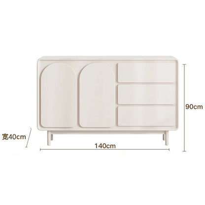 White Matte Solid Wood Sideboard