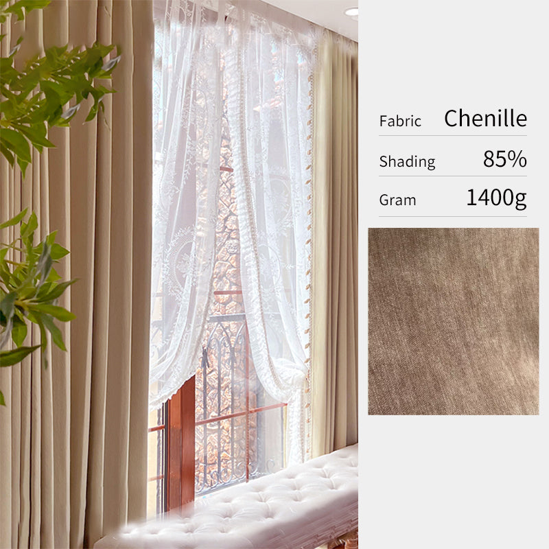 Cashmere-Blend Chenille Jacquard Curtains