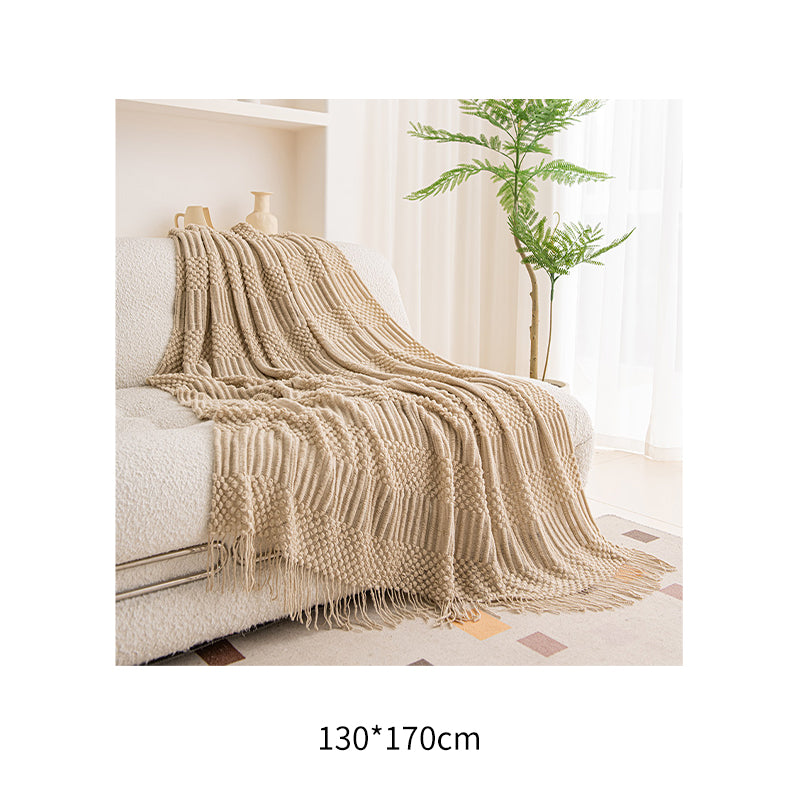 Tassel Fringe Sofa Throw Blanket