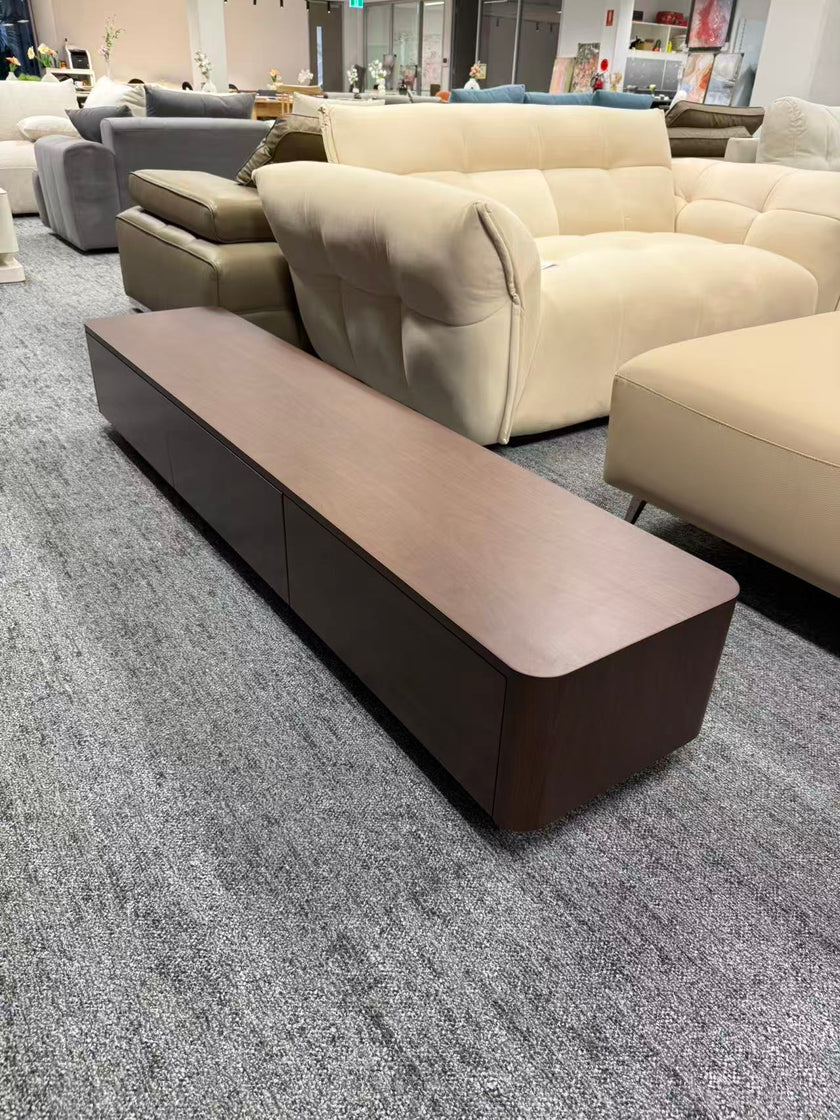 Walnut Grain TV Console with Storage Drawers