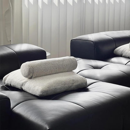 Genuine Leather Pixel-Style Sofa Brown