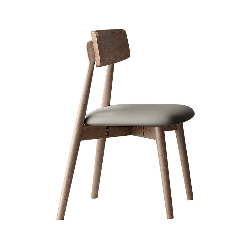Walnut Gray PU Cushion Dining Chair